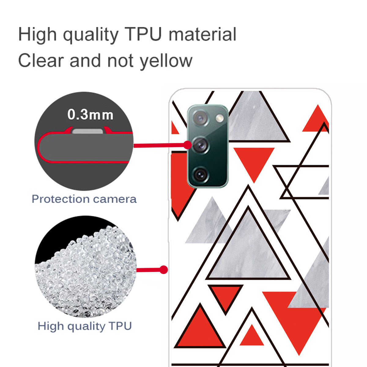 Triangle Marble Pattern Soft TPU Shockproof Phone Back Cover Case for Samsung Galaxy S20 FE/S20 FE 5G/S20 Lite/S20 FE 2022 - Style K Triangle Marble Pattern Soft TPU Shockproof Phone Back Cover Case for Samsung Galaxy S20 FE/S20 FE 5G/S20 Lite/S20 FE 2022 - Style K